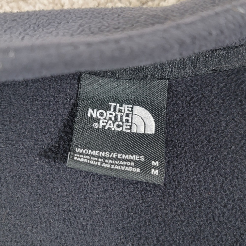 The North Face Women's Fleece Pullover Snap Neck Gray Black Size Medium - Picture 2 of 4